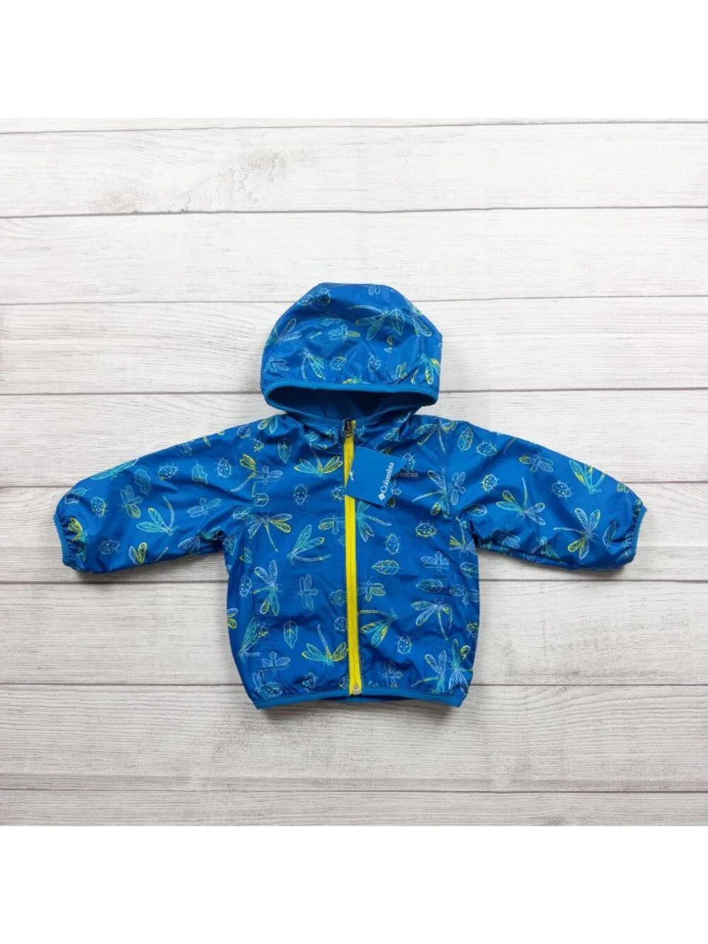 Columbia Baby Fleece Lined Waterproof Jacket Hood Dragonfly Bug NWT 6-12 Months